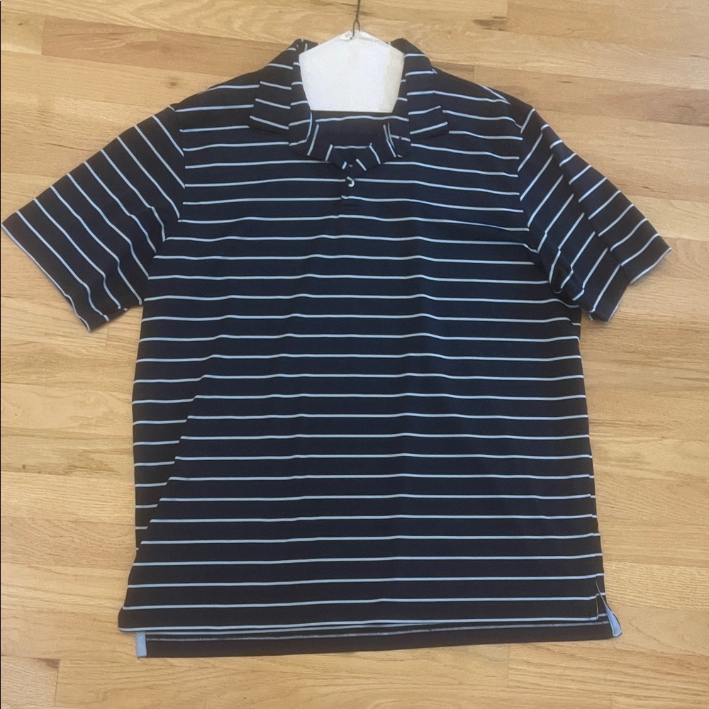 johnnie-O Dark Blue Striped Polo Shirt